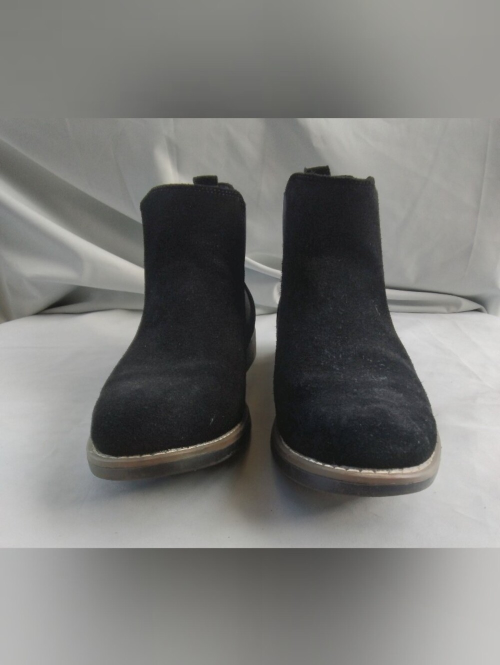 Bruno Marc Black Suede Chelsea Boots - Classic Slip-On Style Mens Size 7